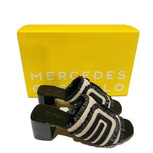 MERCEDES CASTILLO Black and Tan Block Heels